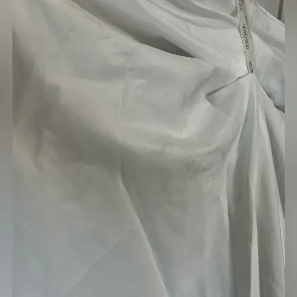 Oleg Cassini Satin Lace Strapless Wedding Dress Size 4